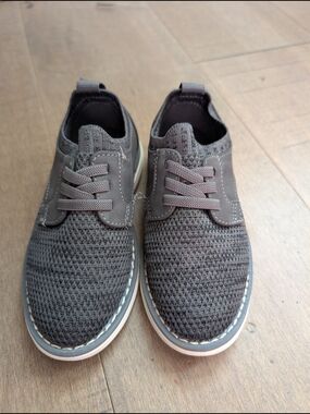 Toddler Boy's Casual Knit Lace-Up Shoes - Charcoal Gray